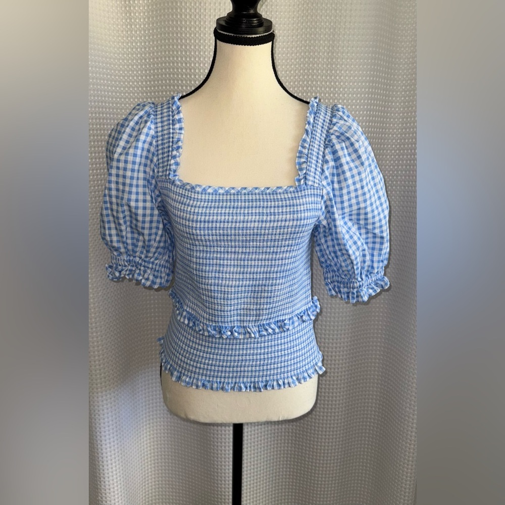 CECE women’s stretchy puffy‎ sleeves blouse size Large